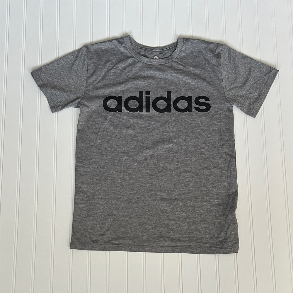 adidas Gray Short-Sleeve Logo Tee for Kids